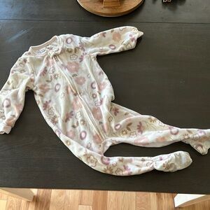 Chick Pea Cream and Pink Footies One Piece